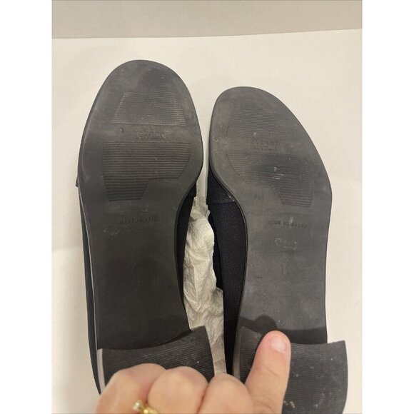 Stuart Weitzman Women's Black Lace-up Shoes Block Heel Fabric Gore-Tex Size 9 B - Picture 7 of 16